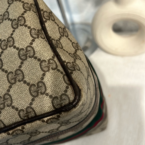 Authentic Gucci brown monogram coated canvas Boston satchel bag - Picture 11 of 17